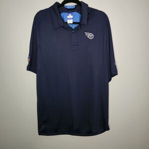 Reebok NFL Tennessee Titans Polo Team PlayDry Performance Shirt Navy XL